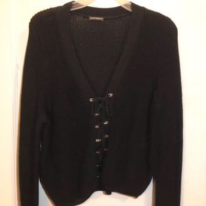 Lace Up Front Sweater